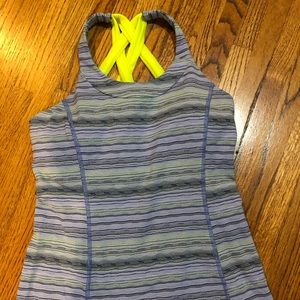 Lululemon Purple/Yellow Women’s Pattern Top Sz 8